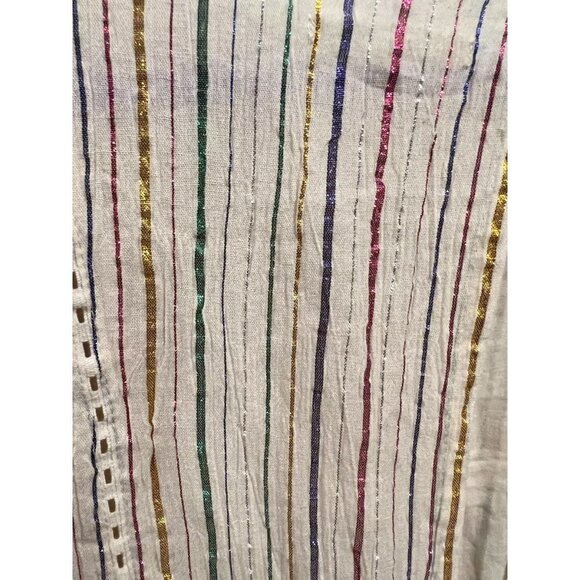 Tularosa Kendra Metallic Rainbow Stripe Cotton Open back Mini Dress - Picture 8 of 9